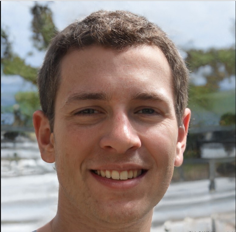 Portrait of a man with short brown hair