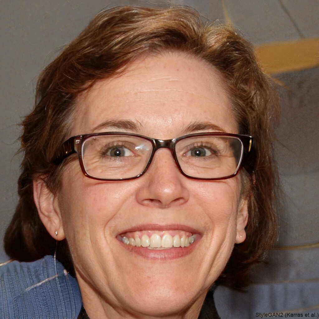 Portrait of a woman with short brown hair and glasses